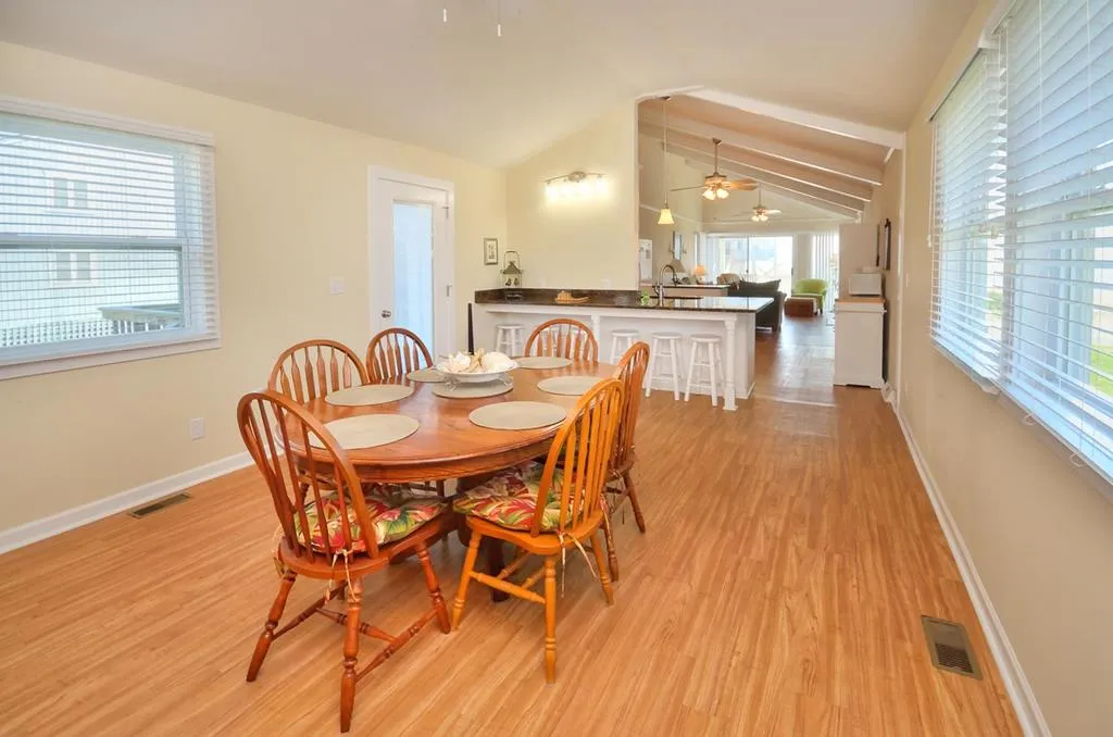 Dining room open to the kitchen